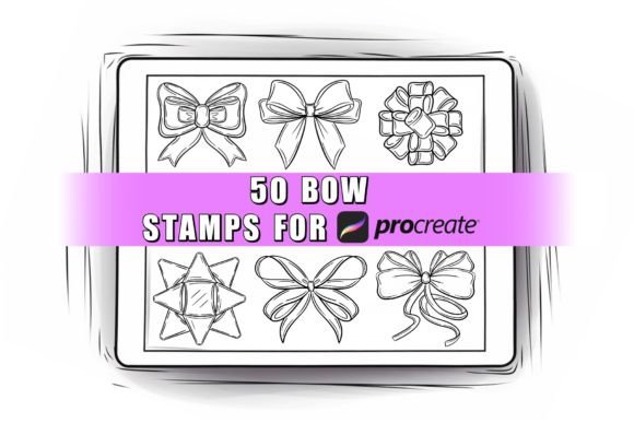 50 Bow Procreate Stamps: Editorial Brushes Review