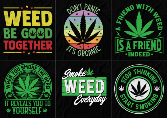 Cannabis T-shirt Bundle: Bold T-Shirt Designs