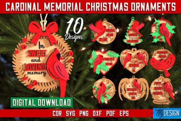 Cardinal Memorial Ornaments for Winter Amp Crafts