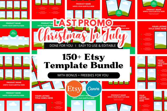 Christmas Etsy Template Bundles for Shop Graphics