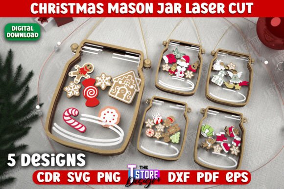 Christmas Mason Jar Bundle Holiday CNC: Winter Amp