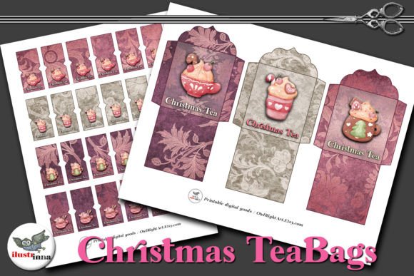 Christmas TeaBag Envelopes and Labels: Print Templates Review