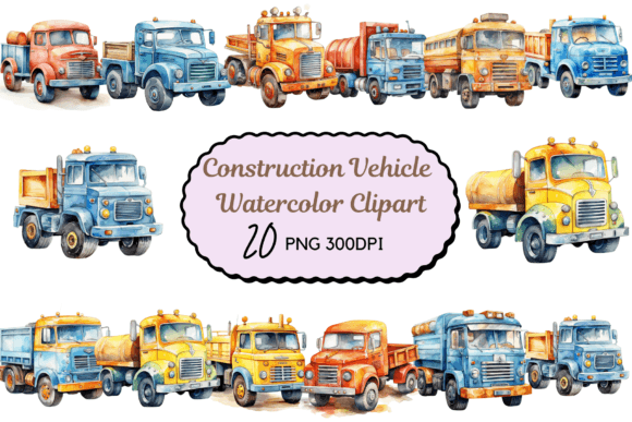 Colorful Construction Vehicle Clipart for Crafts