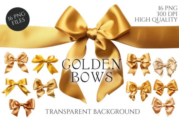 Golden Bows PNG: Premium Decorative Elements