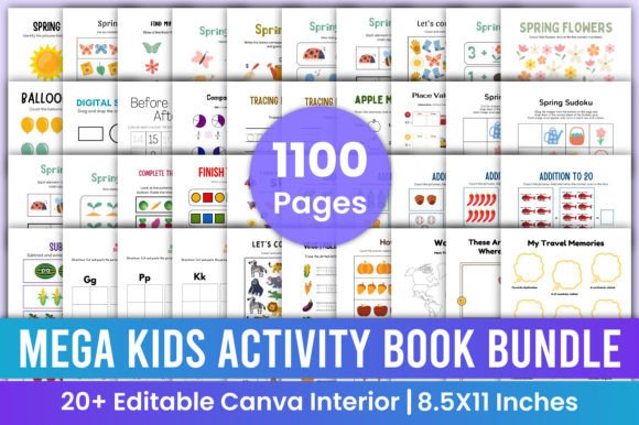 Mega Kids Activity Book Bundle Canva Kdp: Classroom Resources