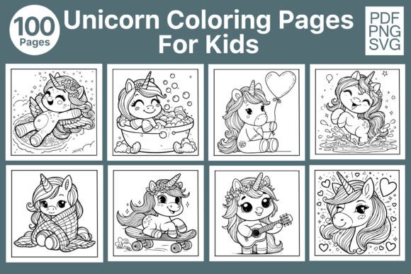 Review: 100 Unicorn Coloring Pages for Kids