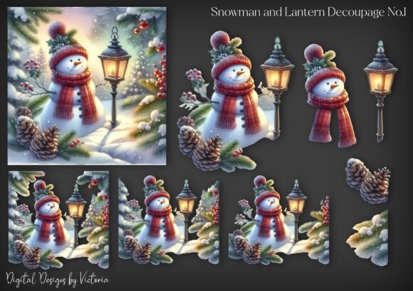 Review: Snowman and Lantern Decoupage No.1 for Winter Embroidery