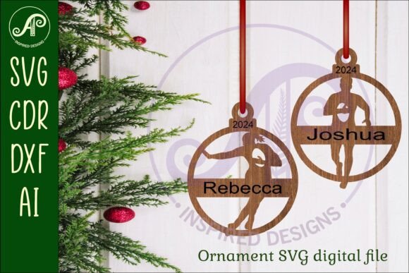 Rugby Player Christmas Ornament SVG: Winter Amp