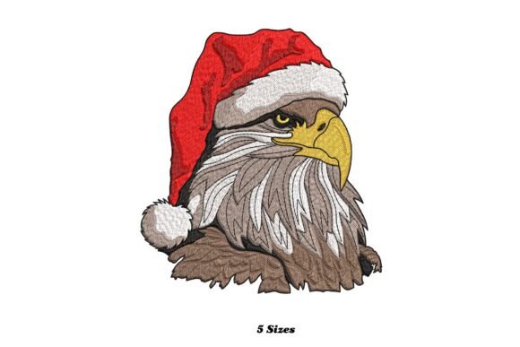 Santa Hat Bald Eagle: Festive Birds Design