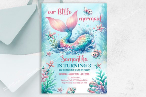 Turquoise Mermaid Tail Birthday Invi: Print Templates Review
